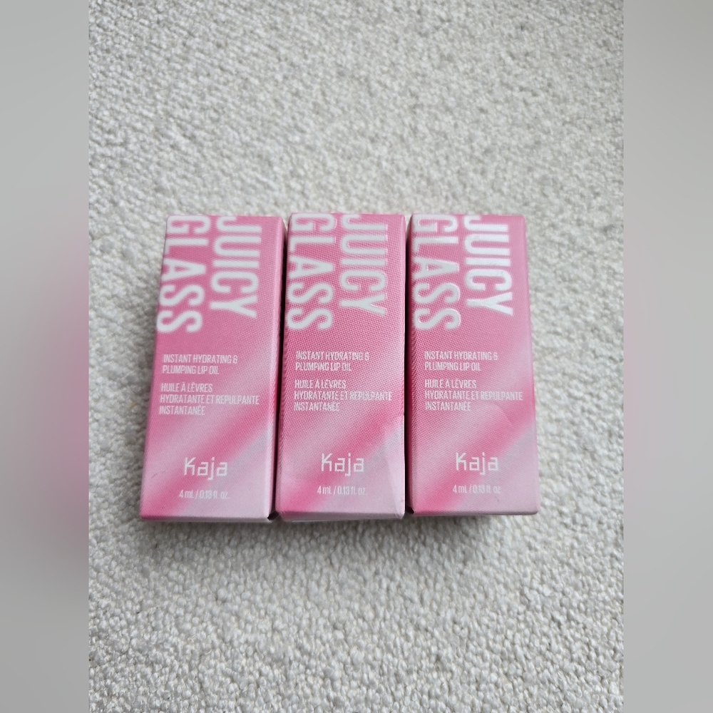 NEW! Kaja Juicy Glass Lip Gloss, Rose Hip Spritz- Rose Pink, .13oz, BUNDLE OF 3!
